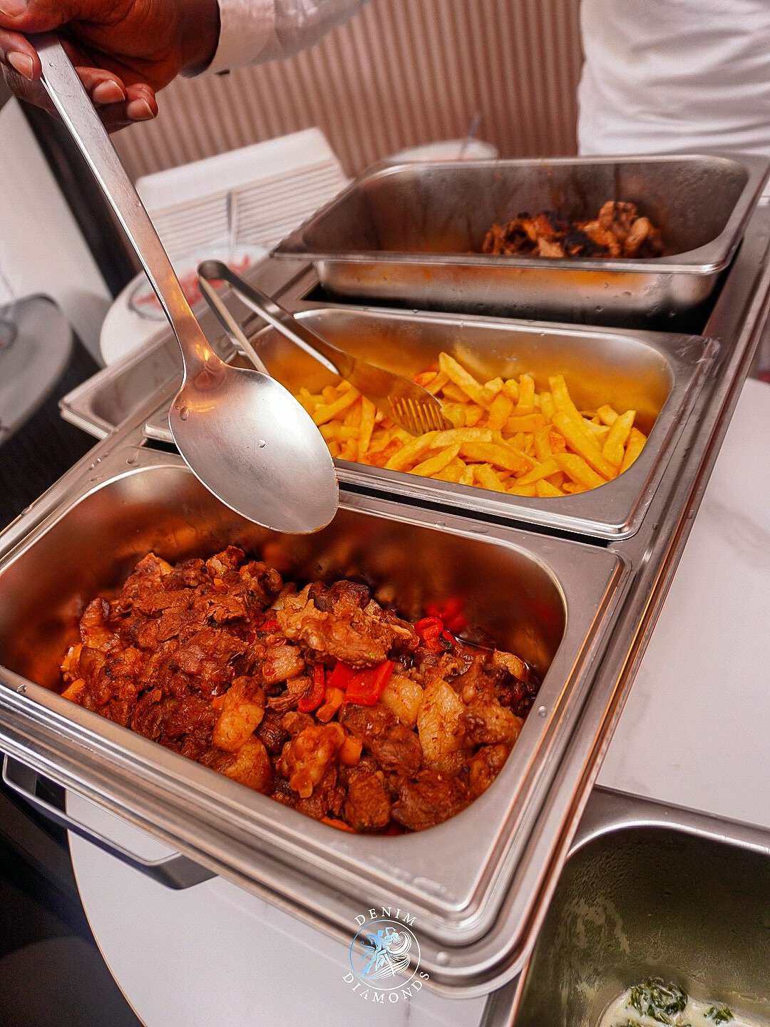 Restaurant buffet group dining moments from lounge events denim and diamonds Kenya at Nairobi Kenya Agriculture House 1st Floor Harambee Avenue