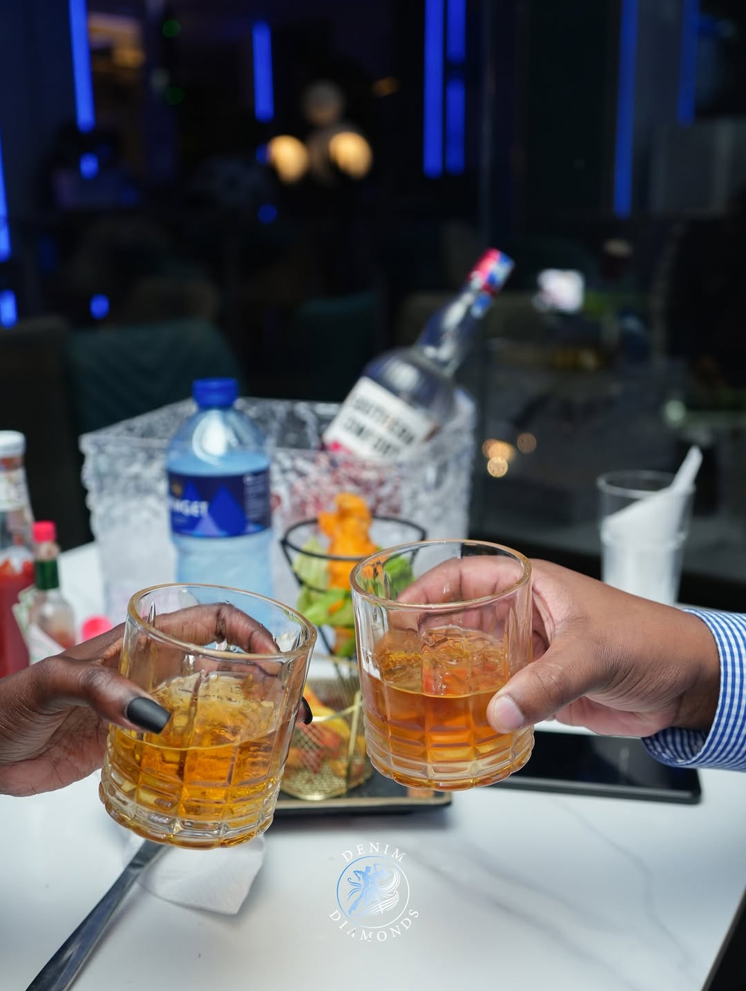 Signature drinks prepared at a modern restaurant lounge in cbd nairobi harambee avenue first floor agriculture house denim and diamonds Kenya