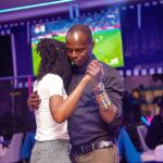 Romantic dance moments inside denim and diamonds a stylish restaurant lounge in nairobi Kenya